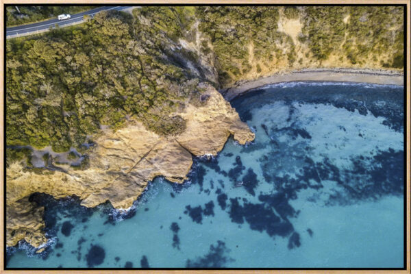 Hidden Cove - Aerial Artwork - Mt Martha - Mornington Peninsula - Framed Canvas - Brian Randall