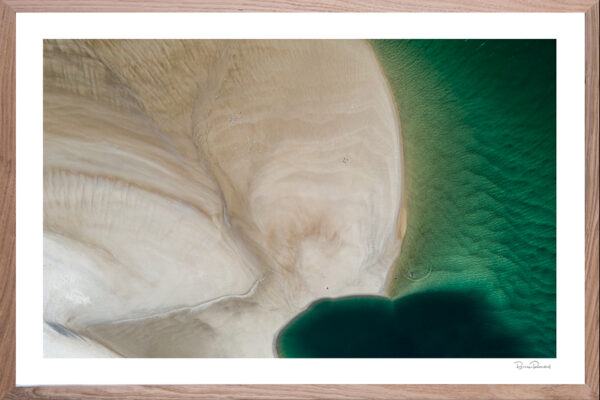 Harmony - Aerial Artwork - Burleigh Beach - Gold Coast - Oak Frame - Brian Randall