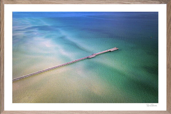 Rosebud Pier - Aerial Artwork - Mornington Peninsula - Rosebud - Oak Frame - Brian Randall