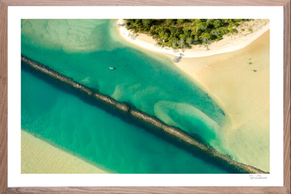 Sea Haven - Aerial Artwork - Urunga - Northern Beaches - Oak Frame - Brian Randall