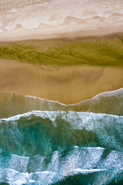 Water Colours - Aerial Artwork - Burleigh - Gold Coast - Metal Print - Brian Randall